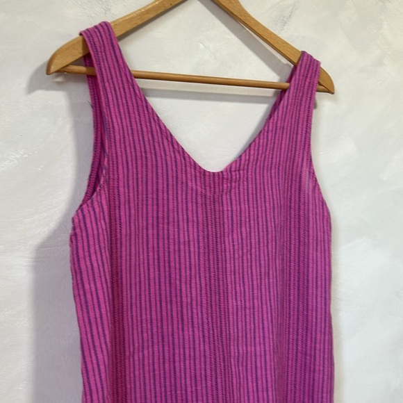 Marina Gigli pink made in italy linen cotton blend open back shift dress - Picture 2 of 8